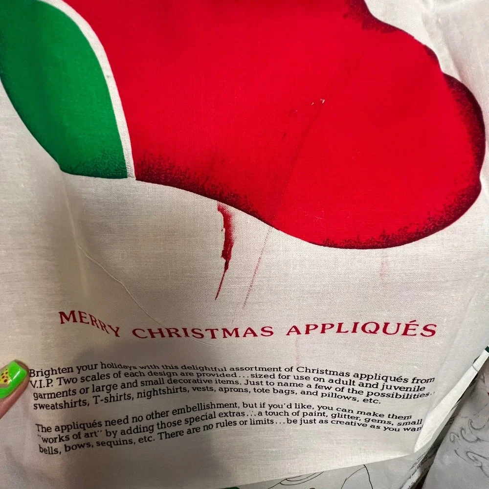 Vintage‎ Christmas Appliqué Fabric Panel Cranston VIP Santa Snowman Cut & Sew